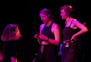 Louisa (right) with another ASM and the stage manager.